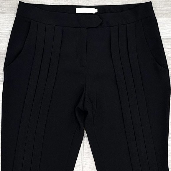 Anne Fontaine Sylvia Pleated Detail Mid-Rise Trouser Pants in Black Women’s Sz 8 - Picture 7 of 16